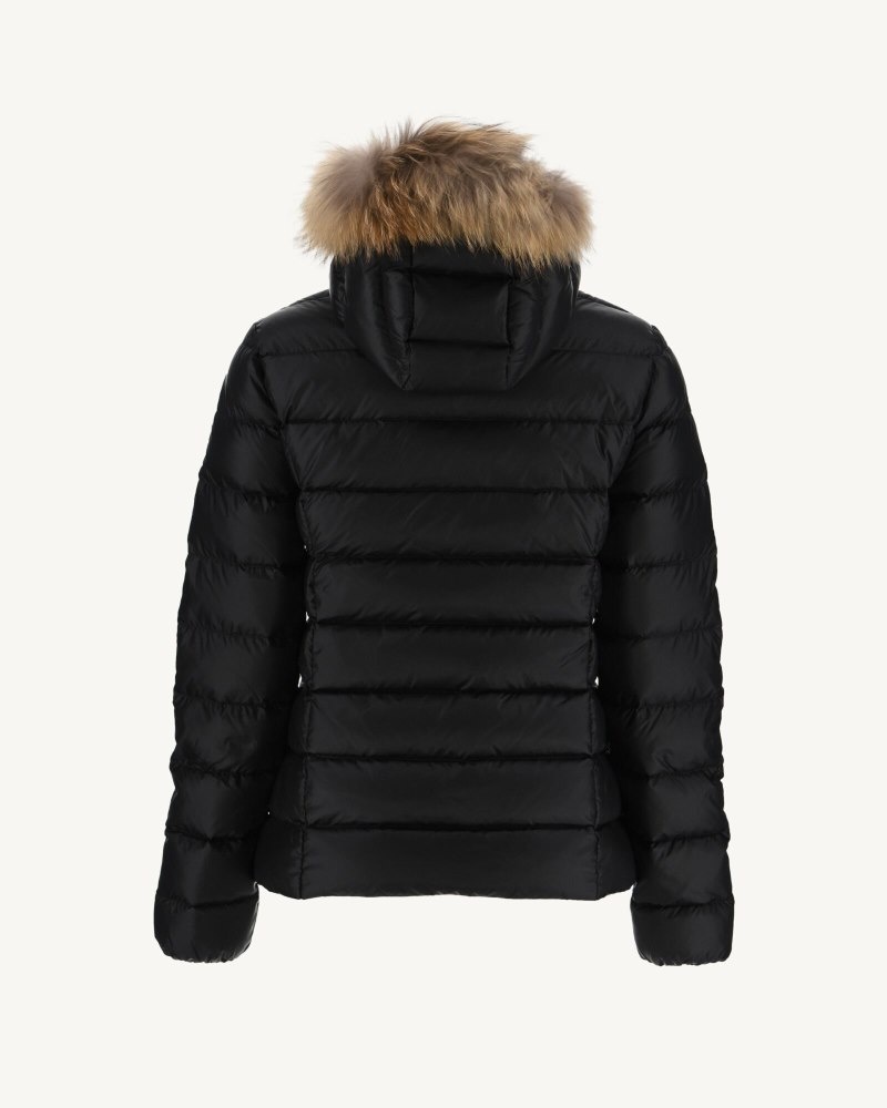 Black JOTT Luxury Extreme Cold Hooded Women's Down Jackets | ZVD-5018