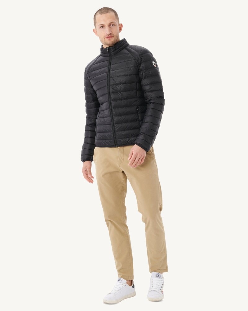 Black JOTT Matt Lightweight Men's Down Jackets | NZQ-4083