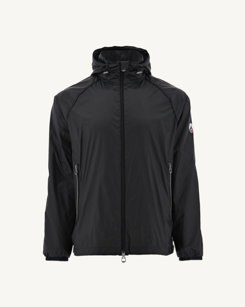 Black JOTT Mistral Hooded Men's Windbreaker | TBC-7991