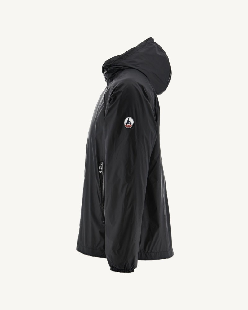 Black JOTT Mistral Hooded Men's Windbreaker | TBC-7991