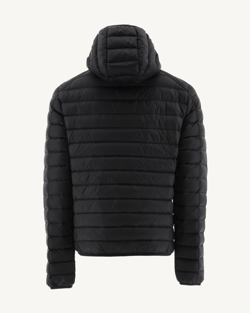 Black JOTT Nico Lightweight Hooded Men's Puffer Jackets | HRC-8351