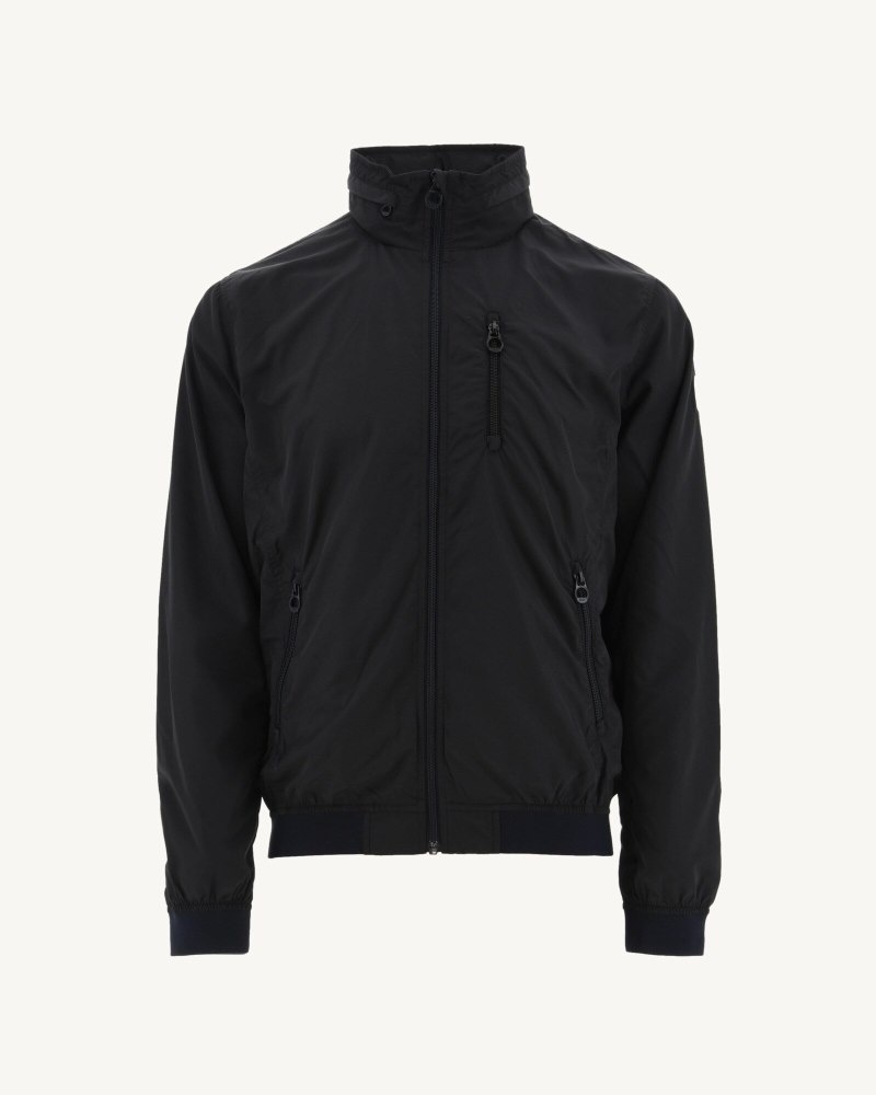 Black JOTT Oregon Pocketable Hooded Men's Jackets | YZE-6433