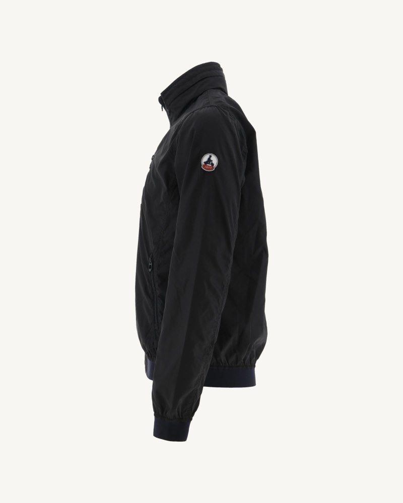 Black JOTT Oregon Pocketable Hooded Men's Jackets | YZE-6433