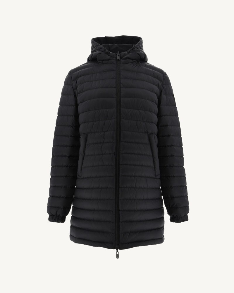 Black JOTT Roma Reversible Long Women's Down Jackets | SEA-6668