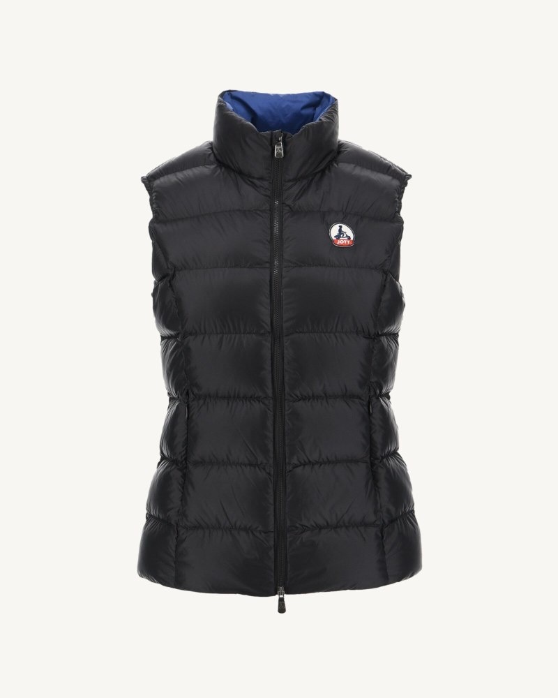 Black JOTT Sab Great Cold Sleeveless Women's Down Jackets | CVI-1619