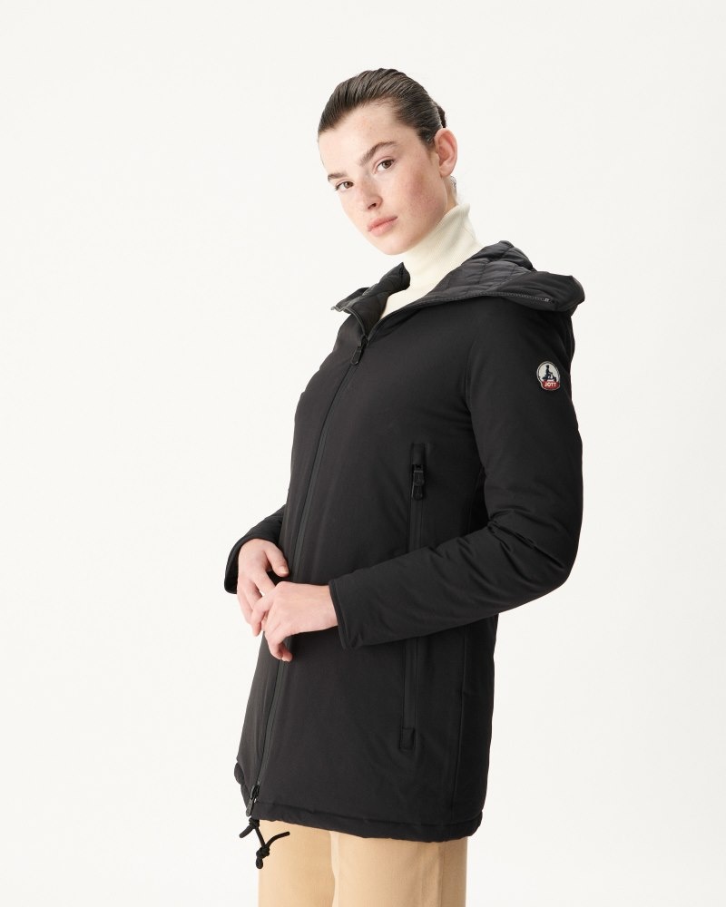 Black JOTT Siberian Hooded Women's Down Jackets | KKY-9110