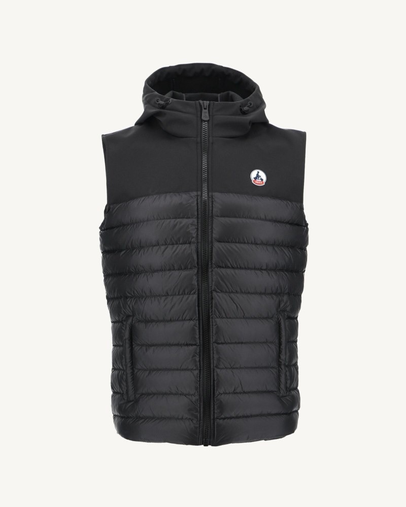 Black JOTT Stan Sleeveless Men's Down Jackets | DQE-9716