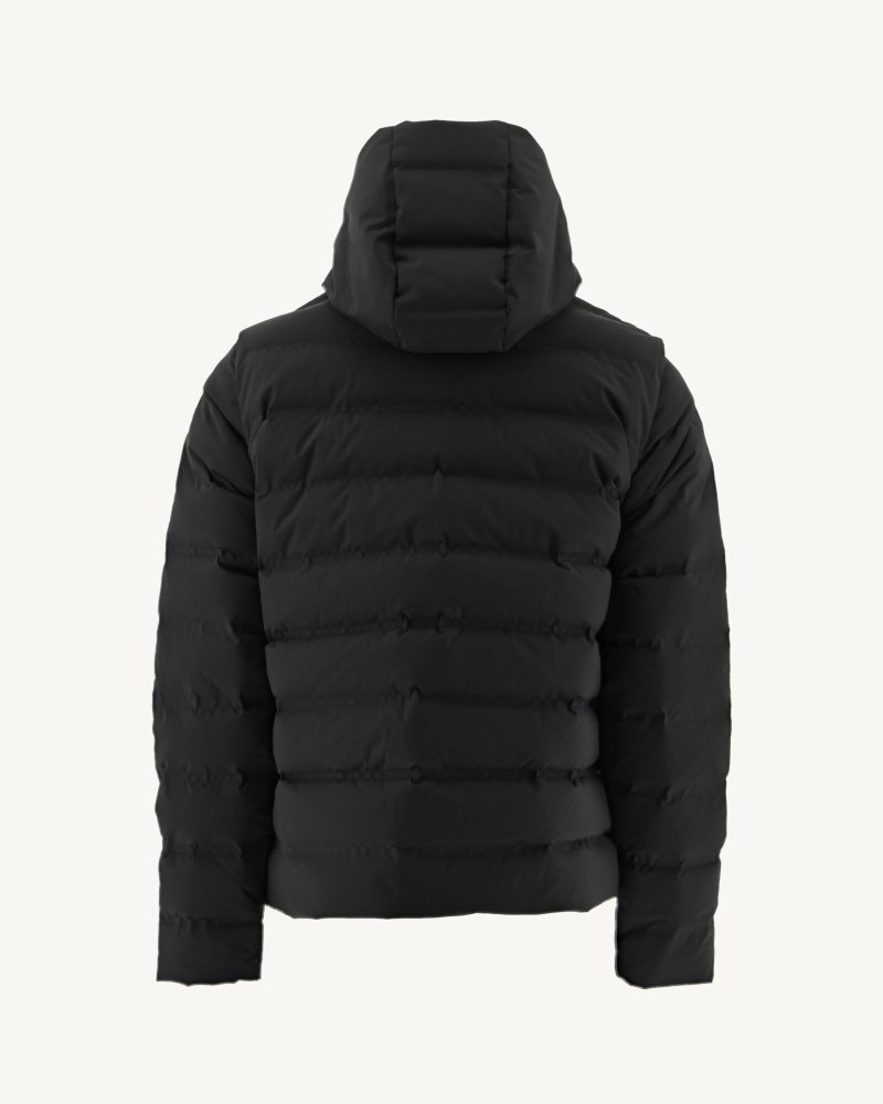 Black JOTT Ulaan 4-in-1 Hooded Men's Puffer Jackets | UMM-9005