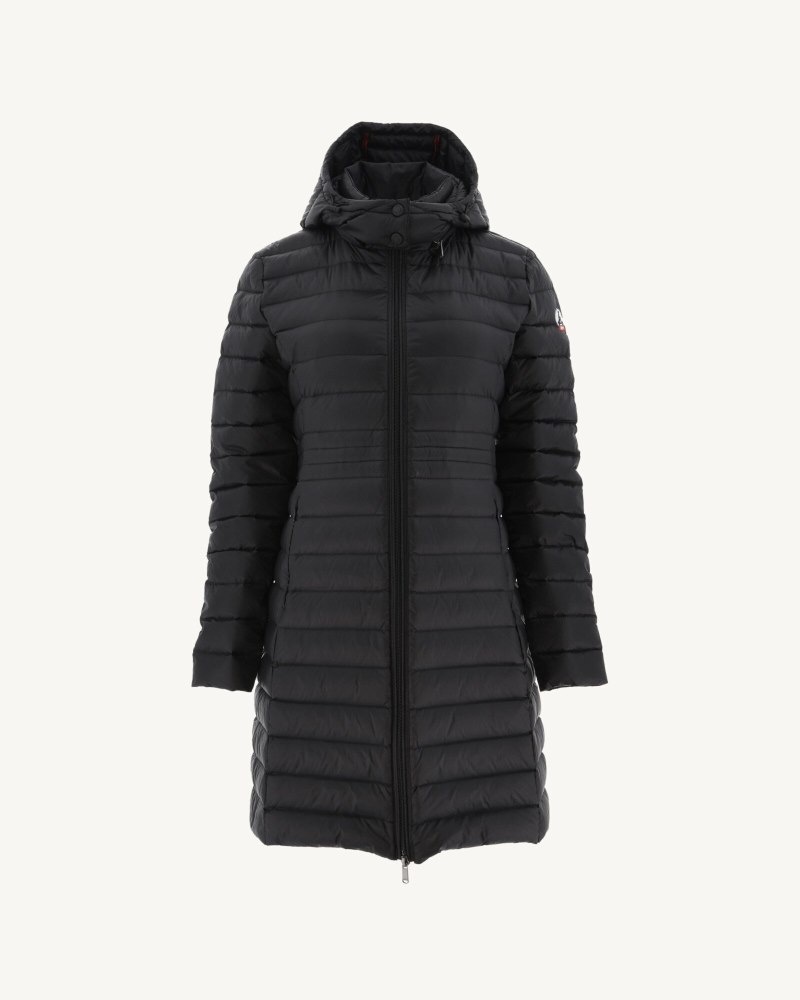 Black JOTT Vero Long Hooded Women's Puffer Jackets | YTB-3595