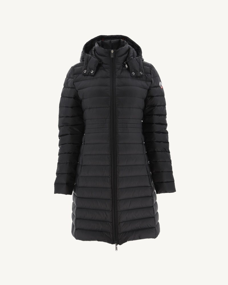 Black JOTT Vero Long Hooded Women\'s Puffer Jackets | YTB-3595