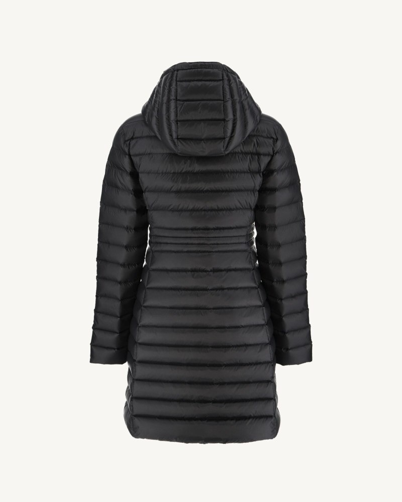 Black JOTT Vero Long Hooded Women's Puffer Jackets | DVJ-5963