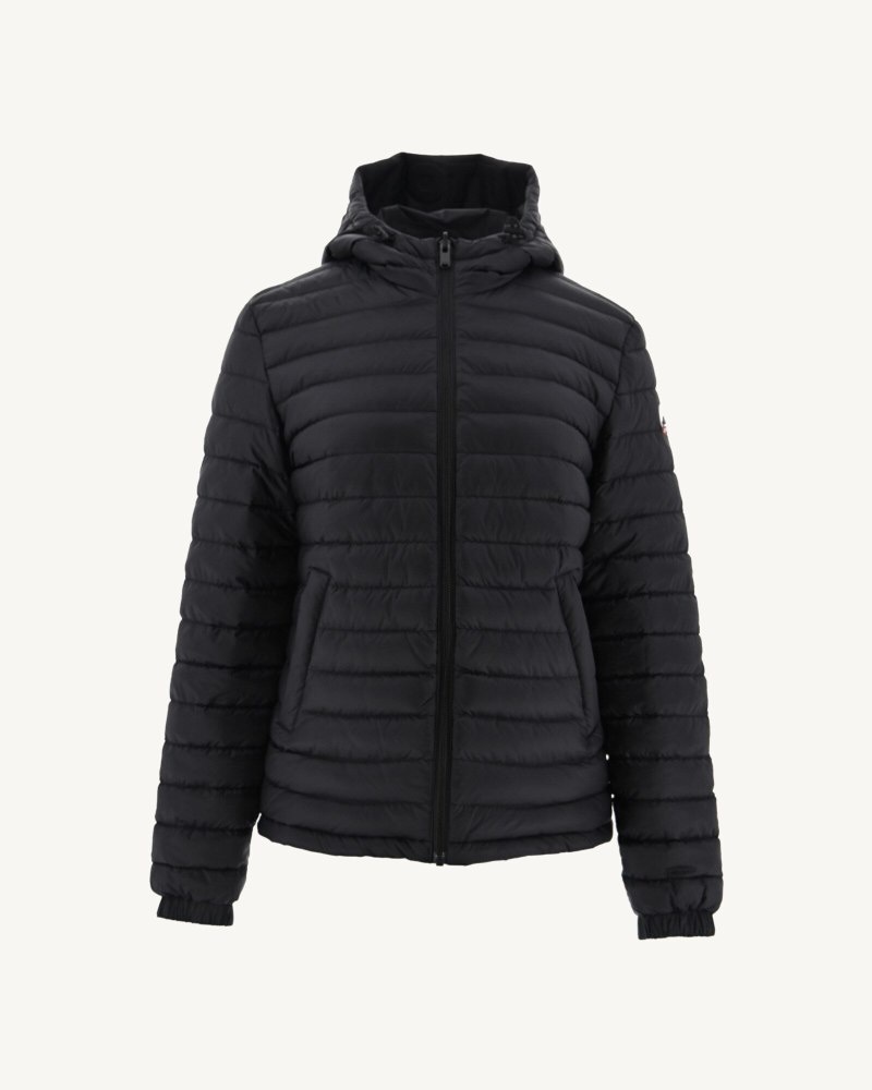 Black JOTT Vienne Reversible Hooded Women's Puffer Jackets | CGP-9787