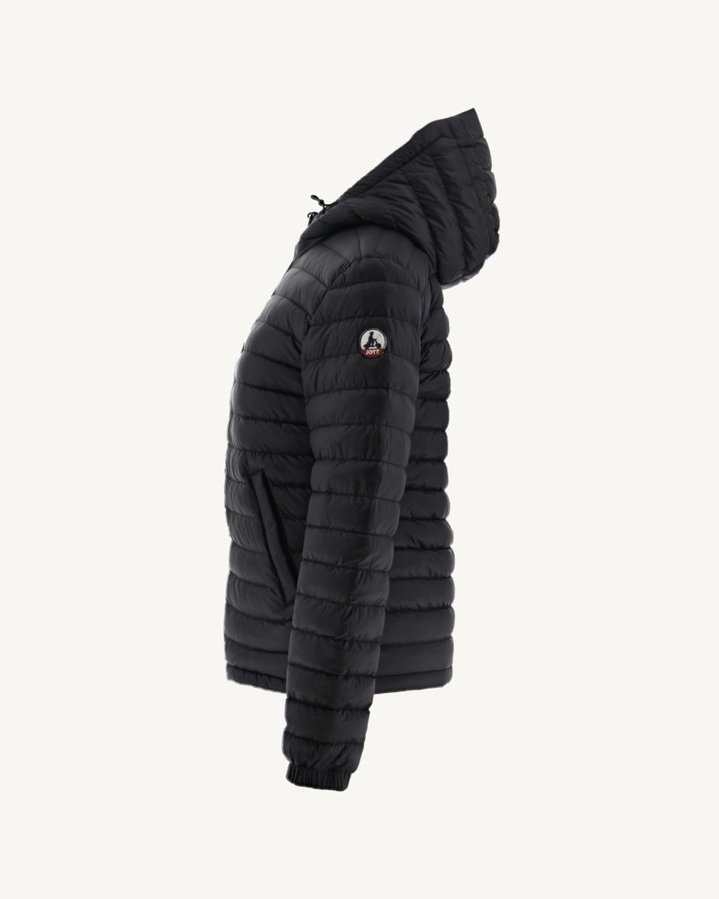 Black JOTT Vienne Reversible Hooded Women's Puffer Jackets | CGP-9787