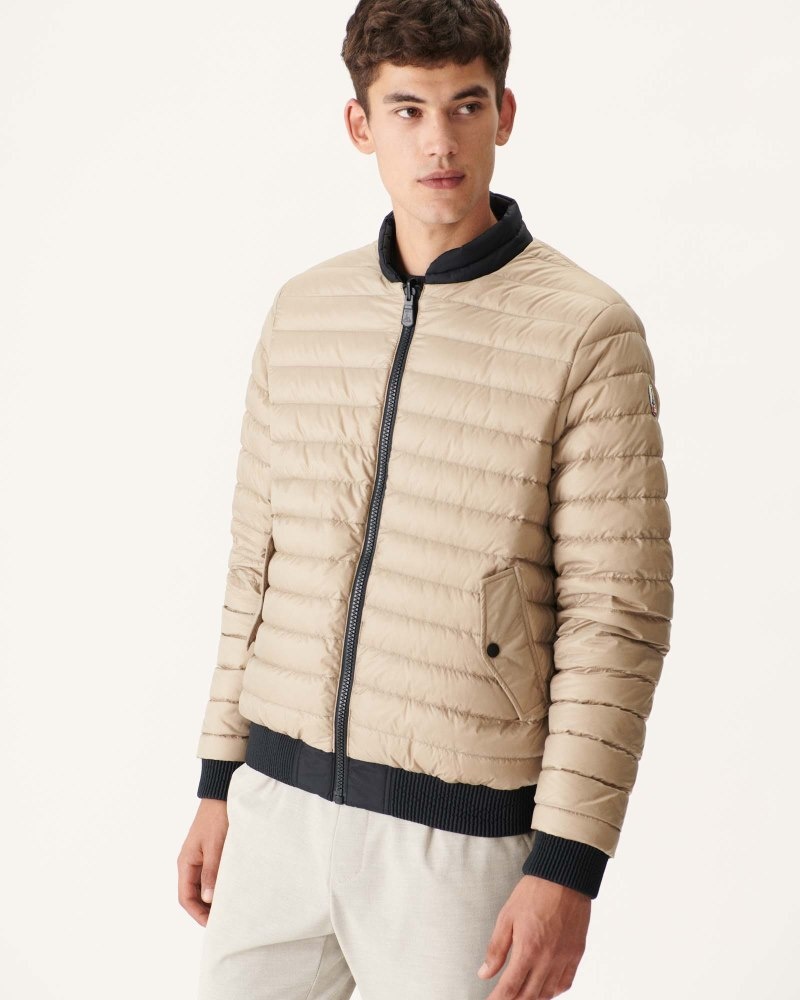 Black / Beige JOTT Bombay Reversible Men's Down Jackets | ADQ-5619