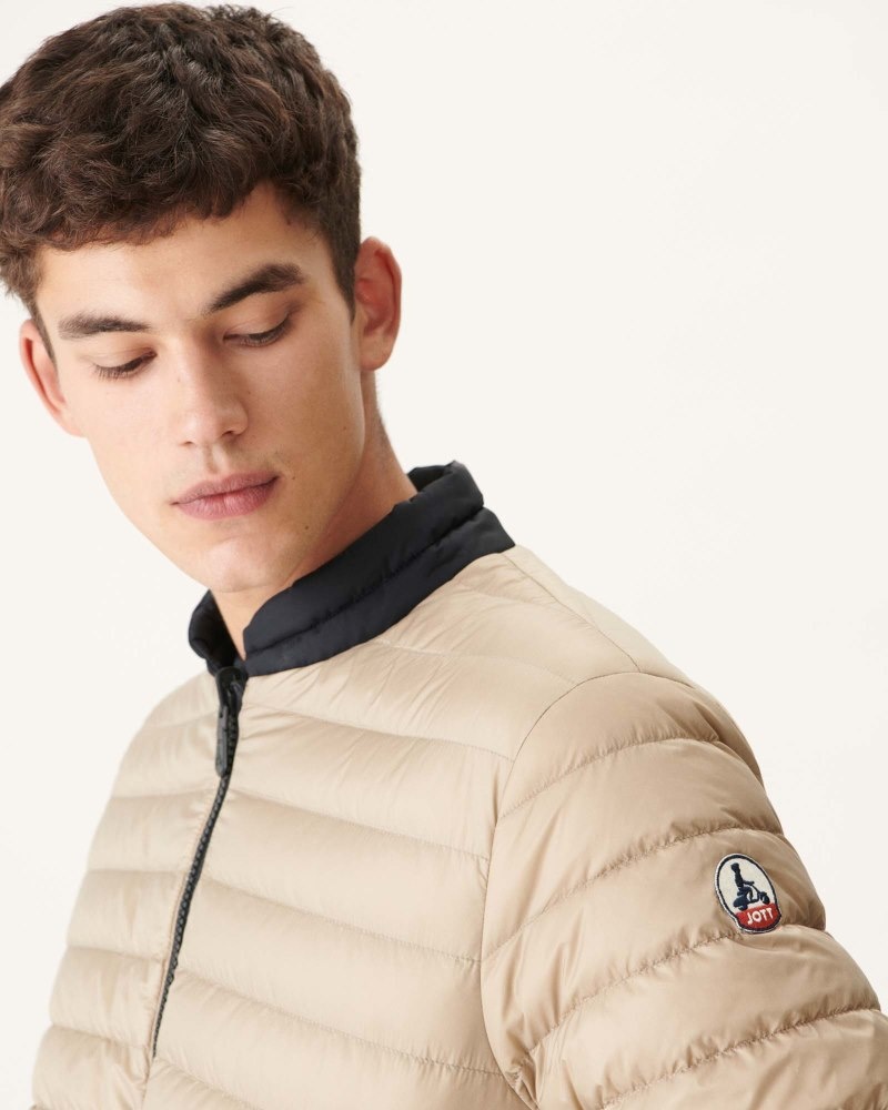 Black / Beige JOTT Bombay Reversible Men's Down Jackets | ADQ-5619