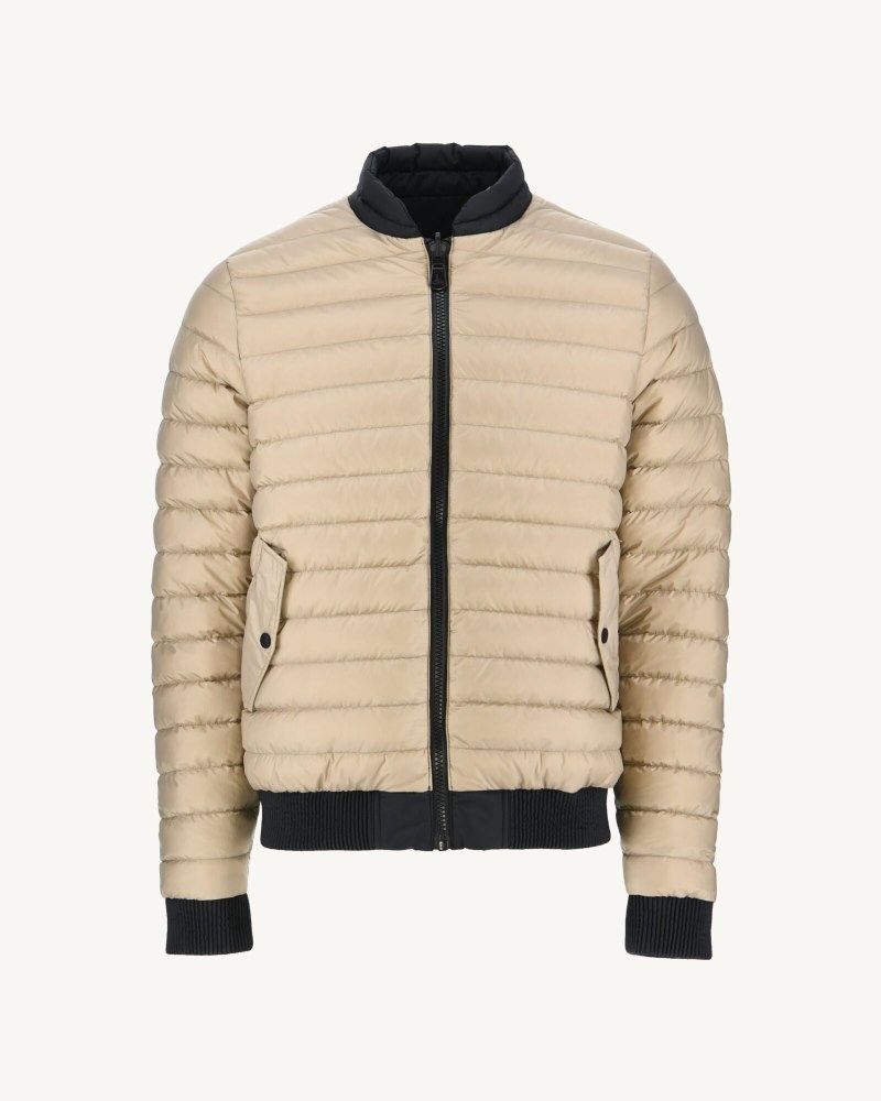 Black / Beige JOTT Bombay Reversible Men's Down Jackets | ADQ-5619