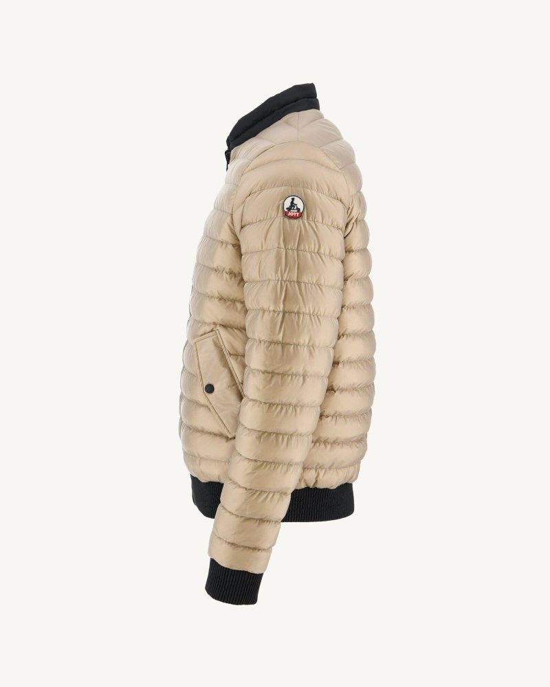 Black / Beige JOTT Bombay Reversible Men's Down Jackets | ADQ-5619