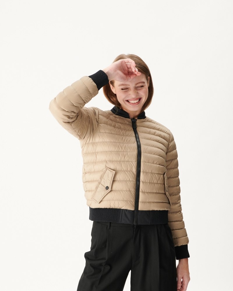 Black / Beige JOTT Reversible Hanoi Women's Down Jackets | TNC-0939