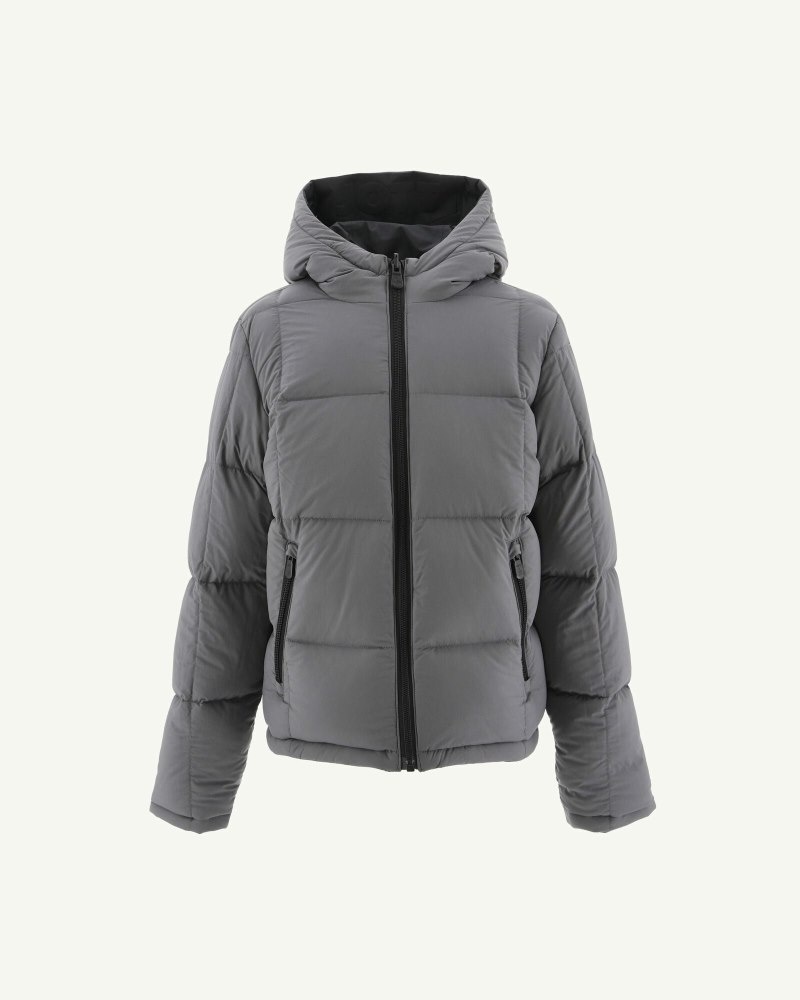 Black / Deep Grey JOTT Yoko Reversible Hooded Winter Kids' Jackets | LYW-1092