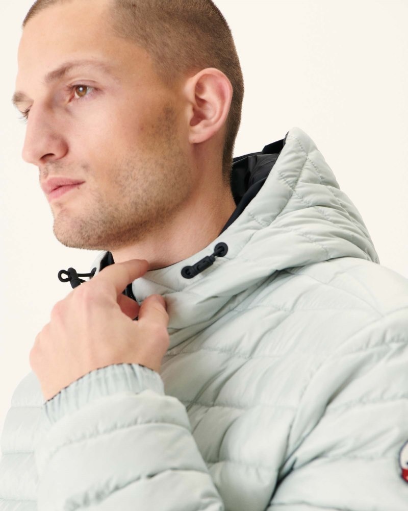 Black / Light Grey JOTT Bergen Reversible Hooded Men's Down Jackets | TYB-4816