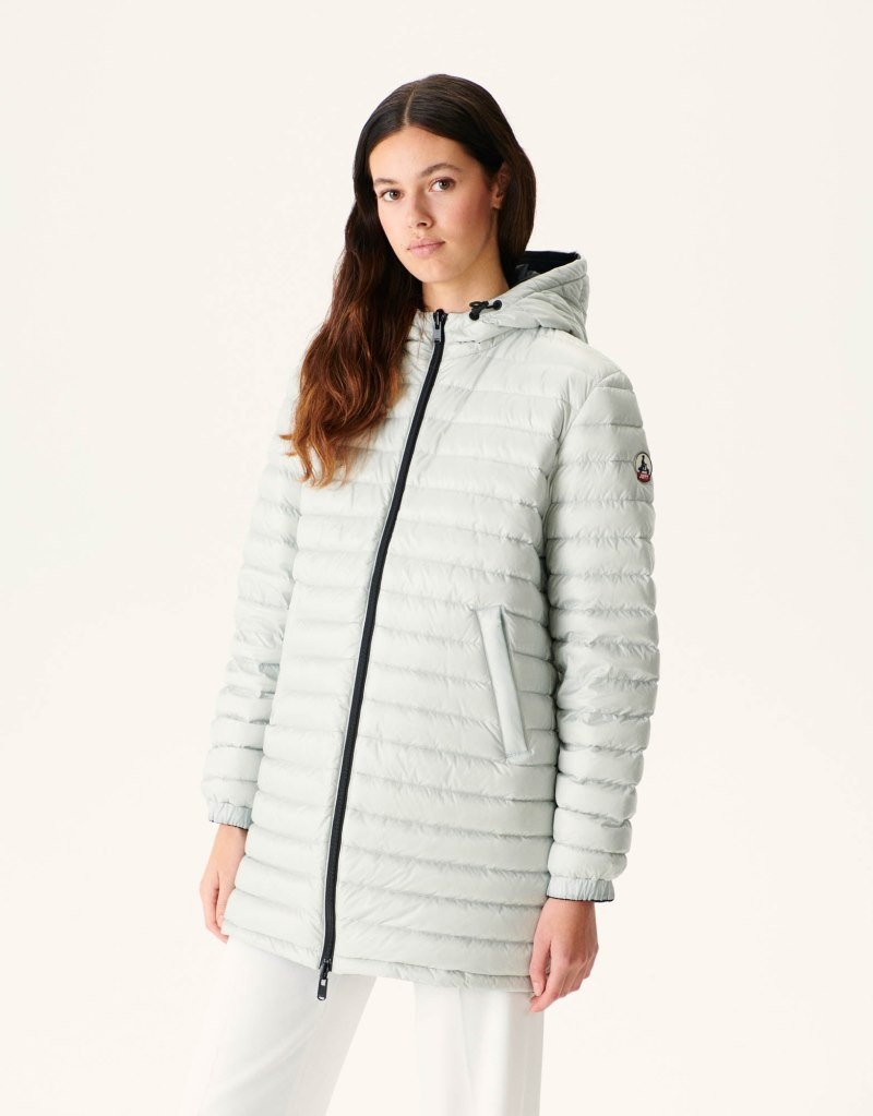 Black / Light Grey JOTT Roma Long Reversible Women's Puffer Jackets | LZW-1881