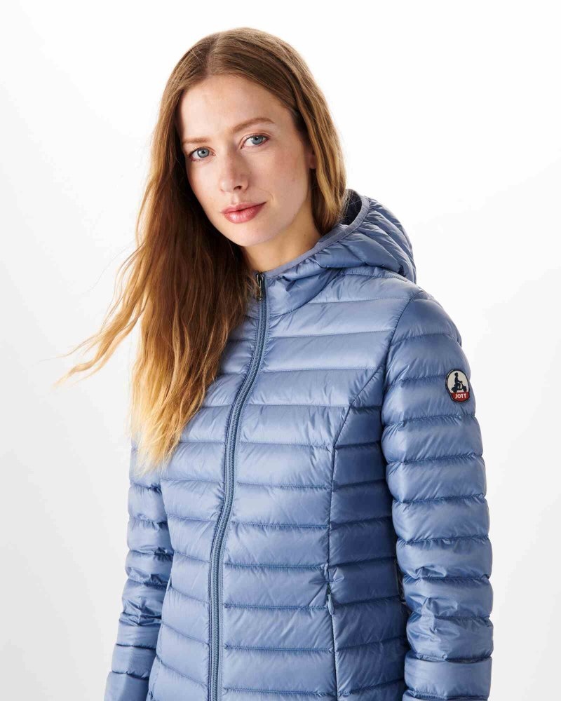 Blue JOTT Cloe Lightweight Hooded Women's Down Jackets | IDA-8070