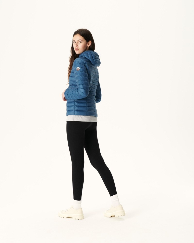 Blue JOTT Cloe Lightweight Hooded Women's Down Jackets | XVX-0130