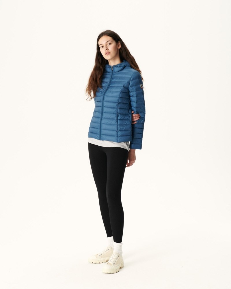 Blue JOTT Cloe Lightweight Hooded Women's Down Jackets | XVX-0130