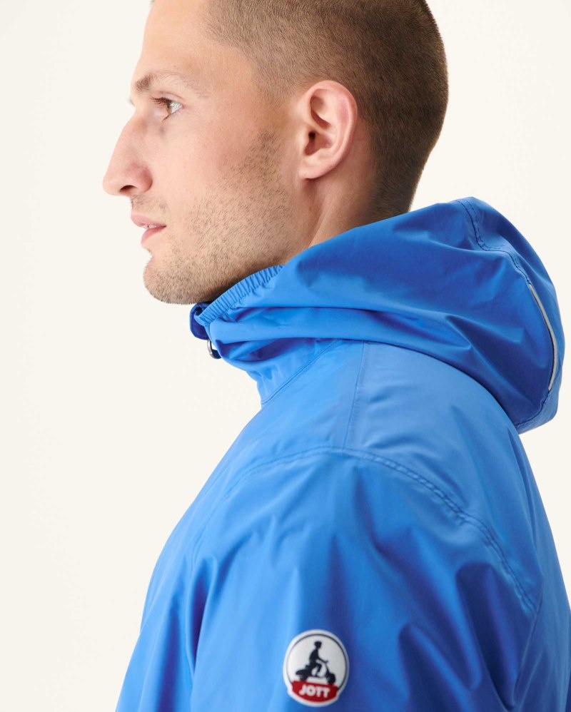 Blue JOTT Manila Packable Hooded Men's Jackets | IDN-0170