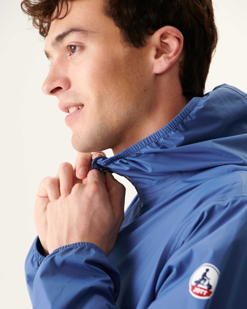 Blue JOTT Manila Packable Hooded Men's Jackets | TNO-1192