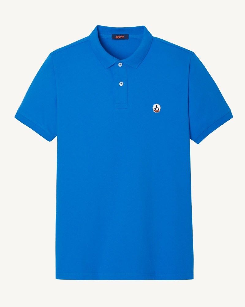 Blue JOTT Marbella Organic Cotton Men's Polo Shirts | IMZ-1777