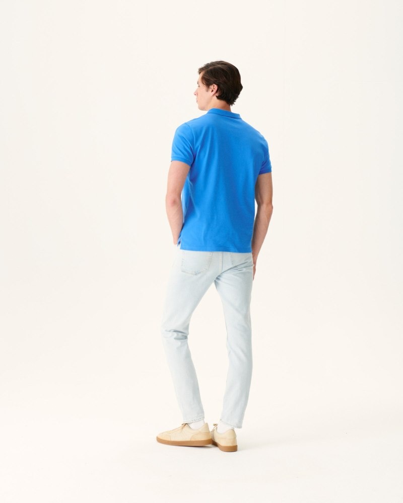 Blue JOTT Marbella Organic Cotton Men's Polo Shirts | IMZ-1777