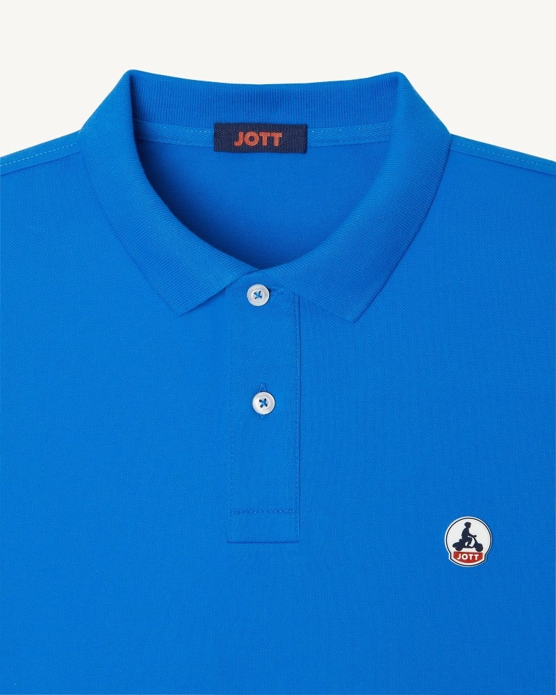 Blue JOTT Marbella Organic Cotton Men's Polo Shirts | IMZ-1777