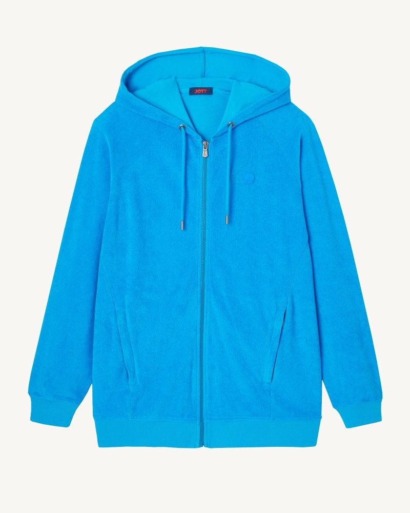 Blue JOTT Nazare Zipped Hooded Men's Jackets | OJD-0434