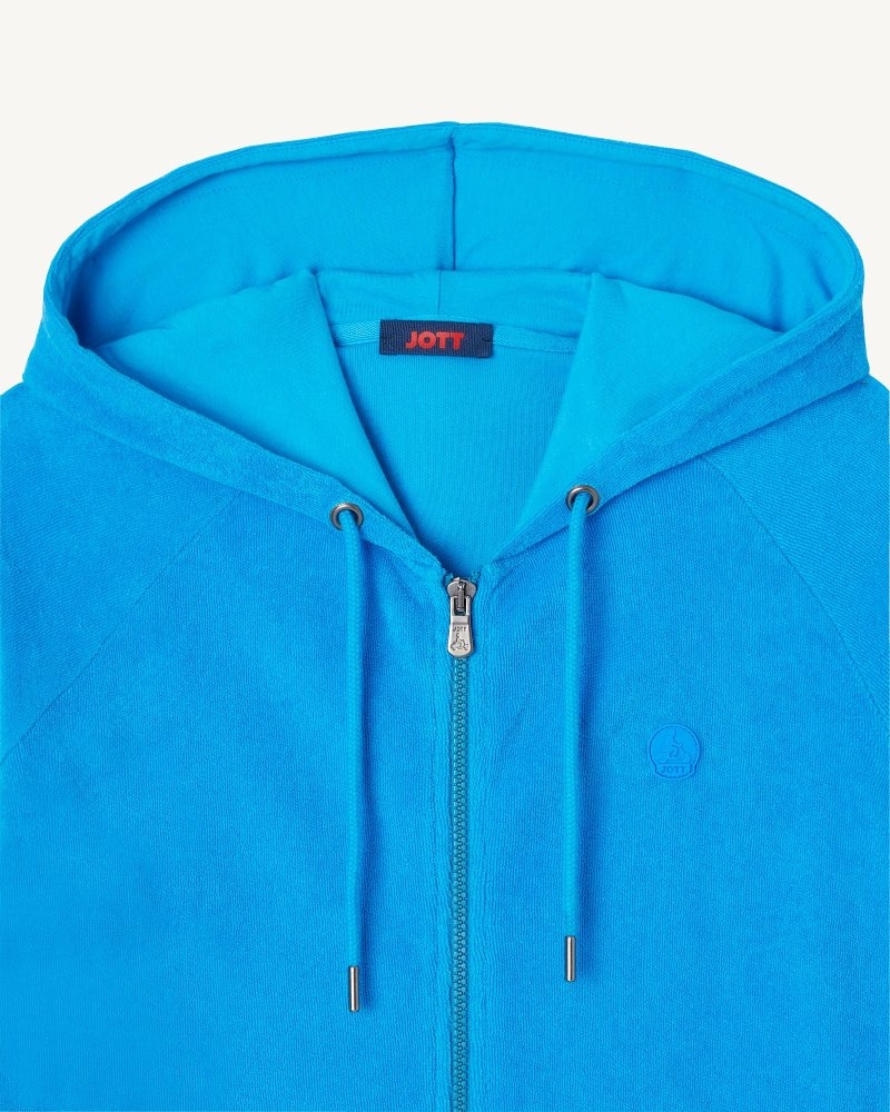 Blue JOTT Nazare Zipped Hooded Men's Jackets | OJD-0434