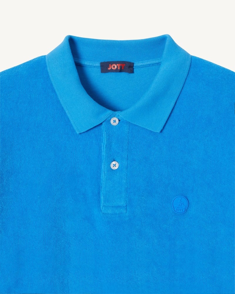 Blue JOTT Neil Men's Polo Shirts | YFF-6070