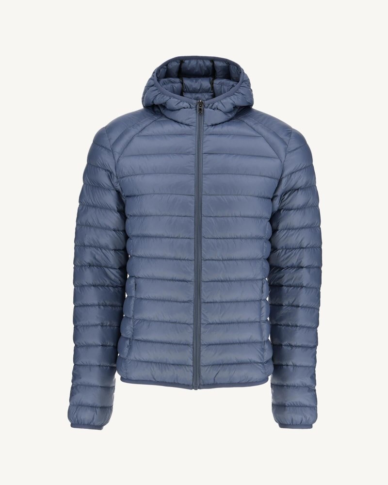 Blue JOTT Nico Light Hooded Men's Down Jackets | XVX-1543