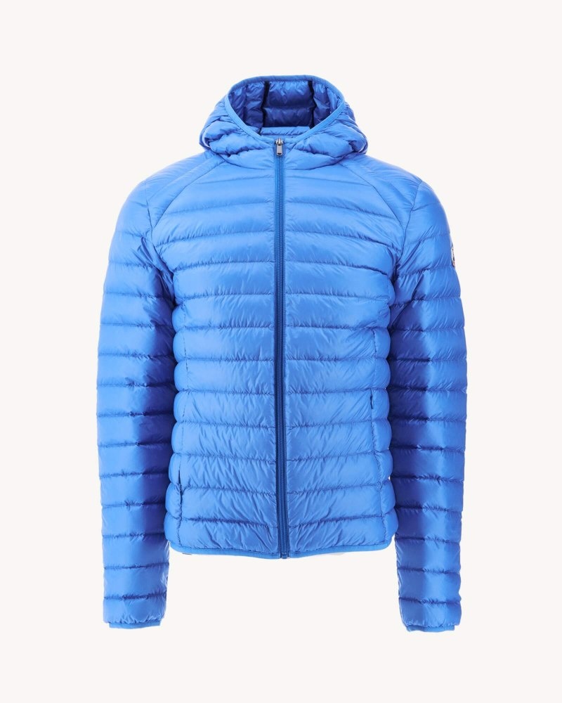 Blue JOTT Nico Lightweight Hooded Men's Down Jackets | PYK-8600