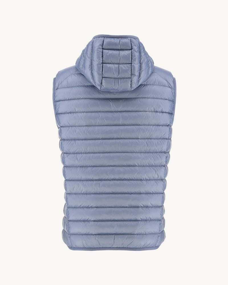 Blue JOTT Pat Hooded Sleeveless Men's Padded Jackets | EJR-4069