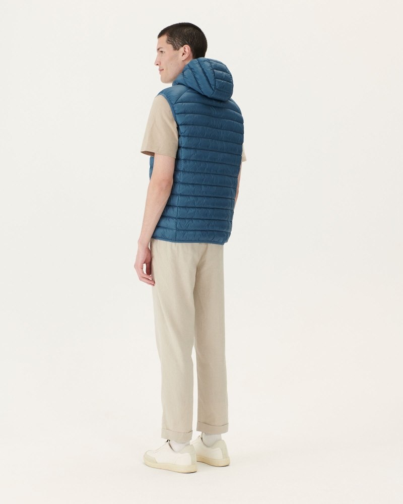 Blue JOTT Pat Sleeveless Hooded Men's Padded Jackets | ERG-1026