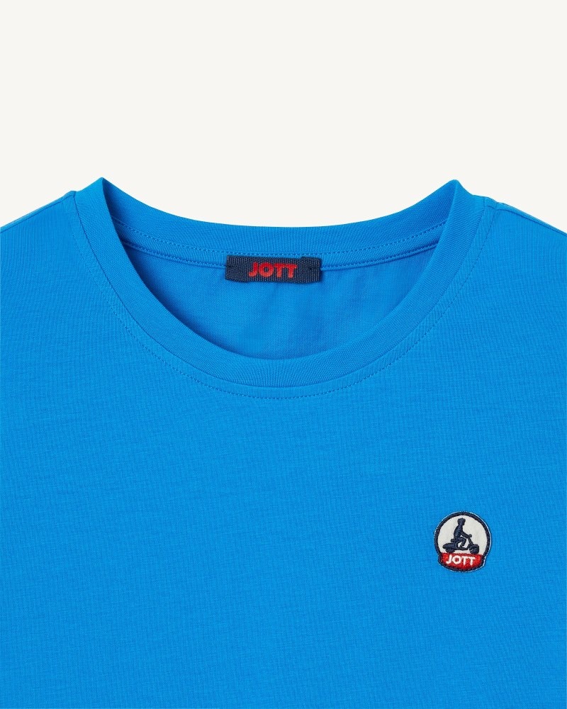 Blue JOTT Rio Round-neck Cotton Kids' T Shirts | CCY-5299