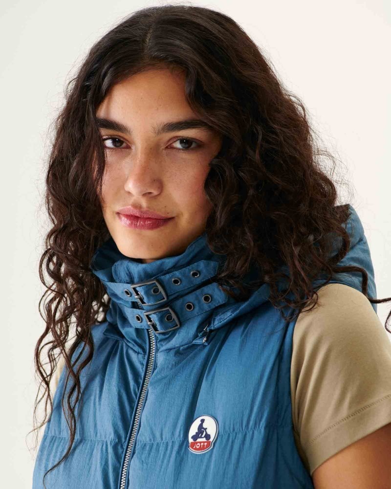 Blue JOTT Sevilla Great Cold Sleeveless Women's Down Jackets | XCJ-4790