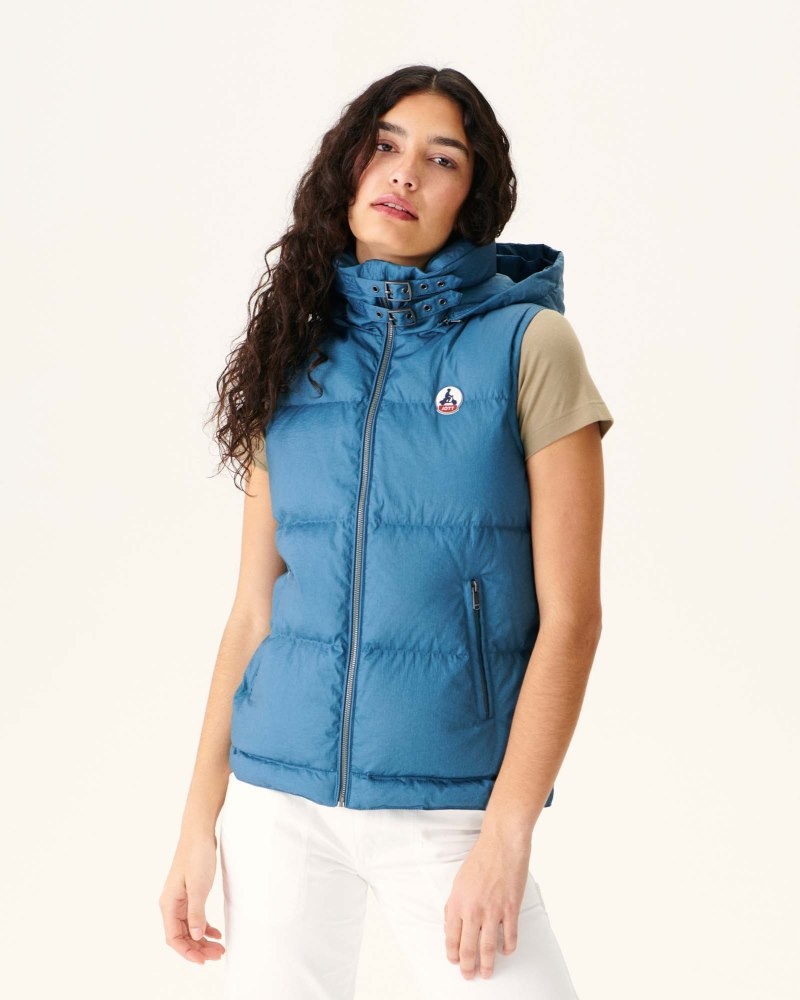 Blue JOTT Sevilla Great Cold Sleeveless Women\'s Down Jackets | XCJ-4790