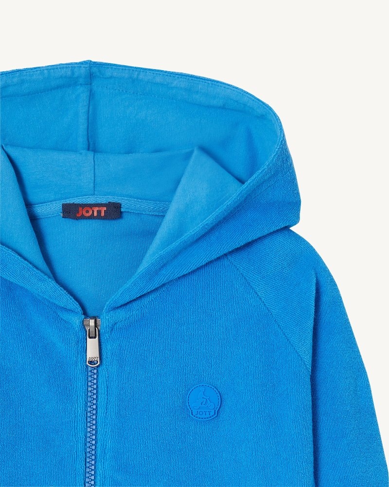 Blue JOTT Volta Zipped Cotton Terry Kids' Jackets | SWG-3200