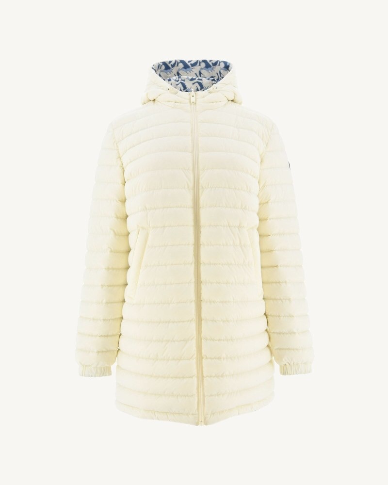 Blue / Off-white JOTT Roma Long Reversible Women's Down Jackets | DGF-0149