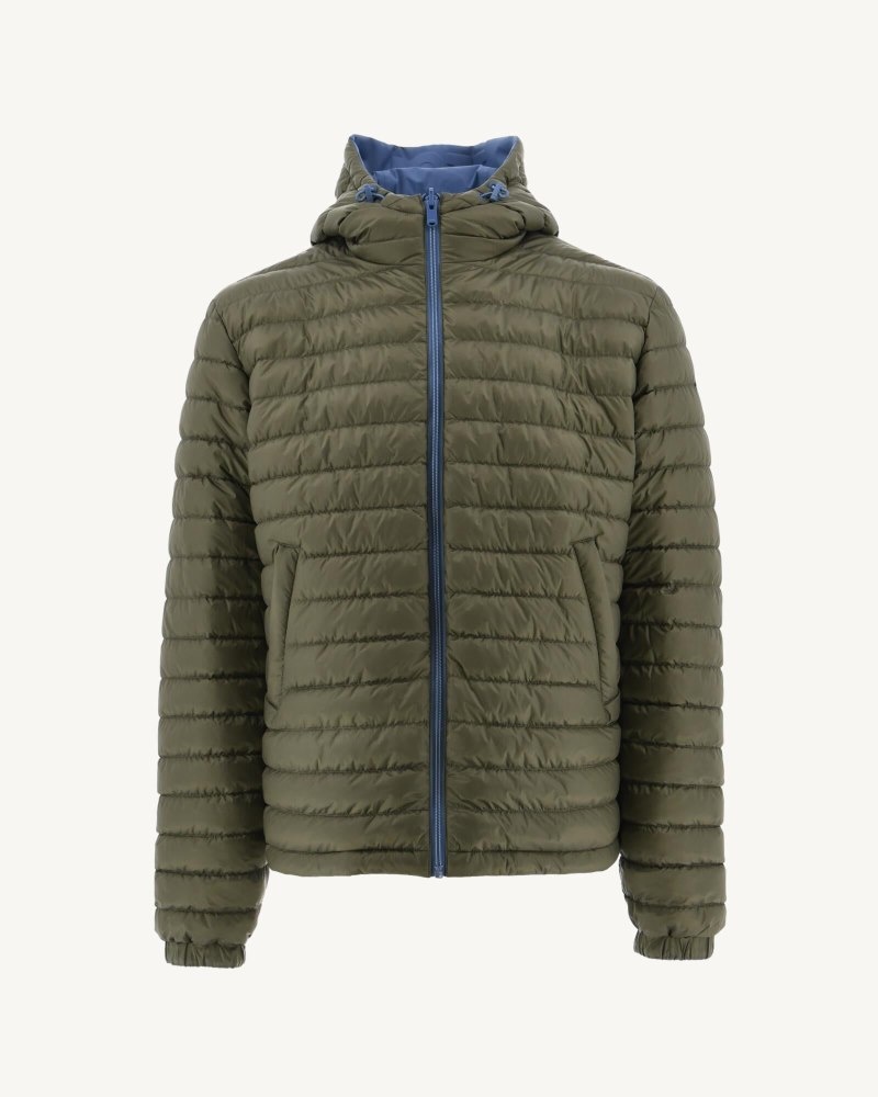 Blue / Olive JOTT Bergen Reversible Hooded Men's Puffer Jackets | RFN-7094