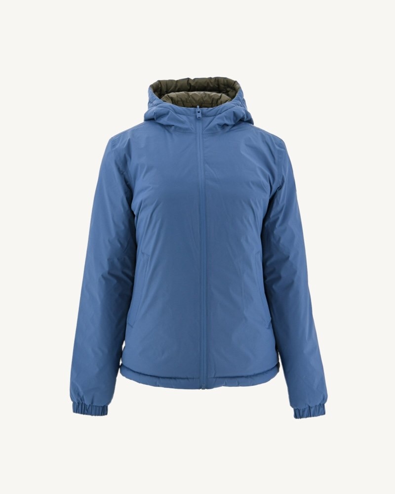 Blue / Olive JOTT Vienna Reversible Hooded Women's Down Jackets | XNW-6214