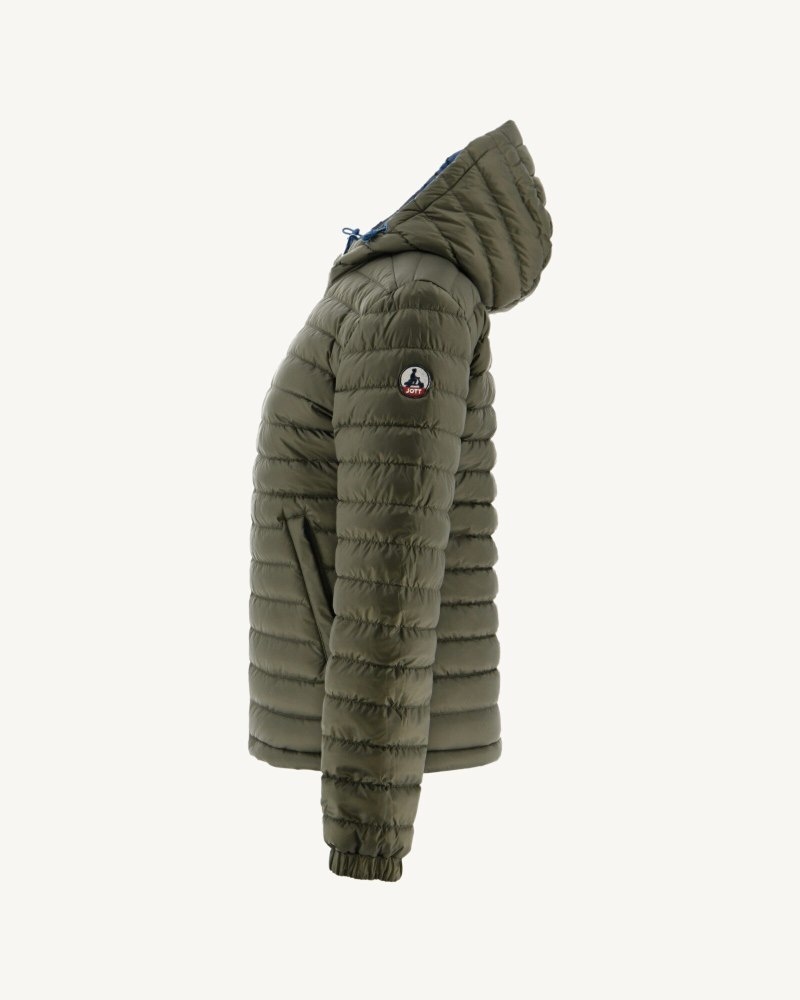 Blue / Olive JOTT Vienna Reversible Hooded Women's Down Jackets | XNW-6214