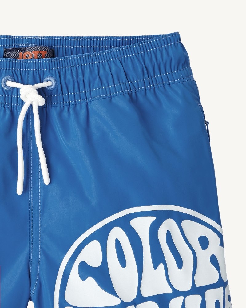 Blue / White JOTT Cassis Cassis Kids' Swim Shorts | YON-1118