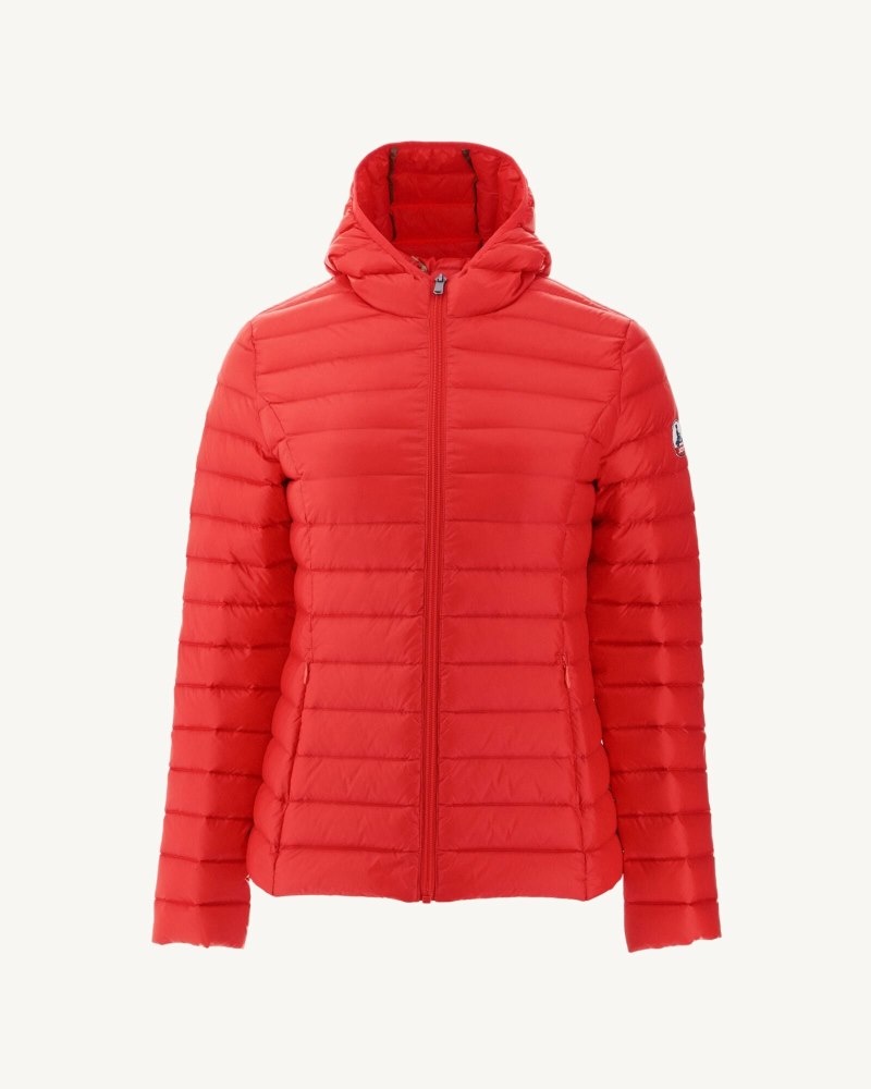 Bright Red JOTT Cloe Lightweight Hooded Women's Down Jackets | NUG-9009